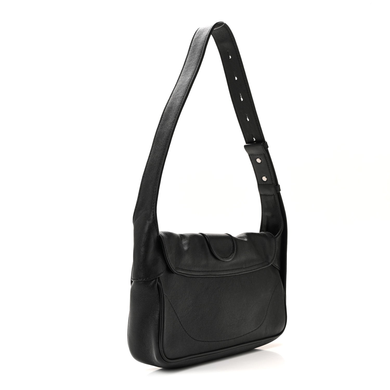 Gucci Goatskin Small GG Monochrome Aphrodite Shoulder Bag Black