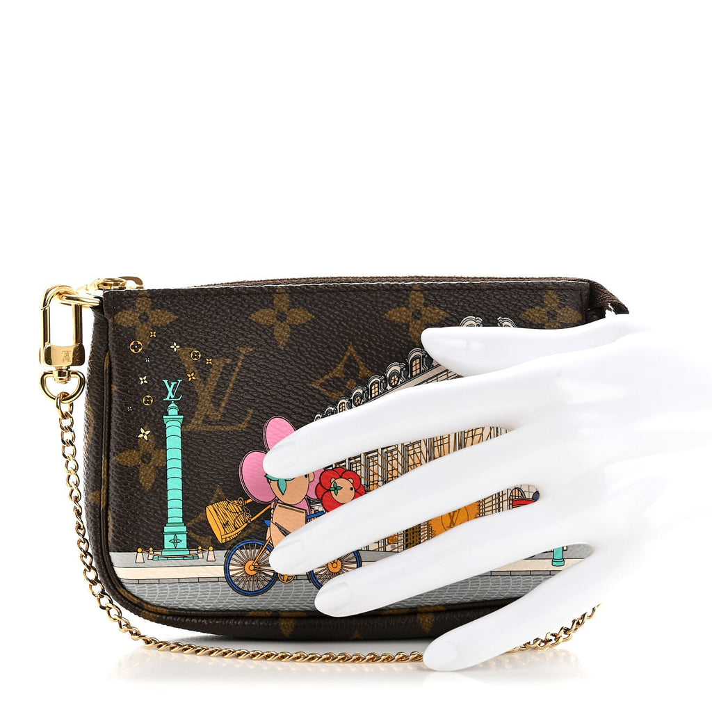 Louis Vuitton Monogram 2022 Christmas Animation Paris Mini Pochette Accessories Pink