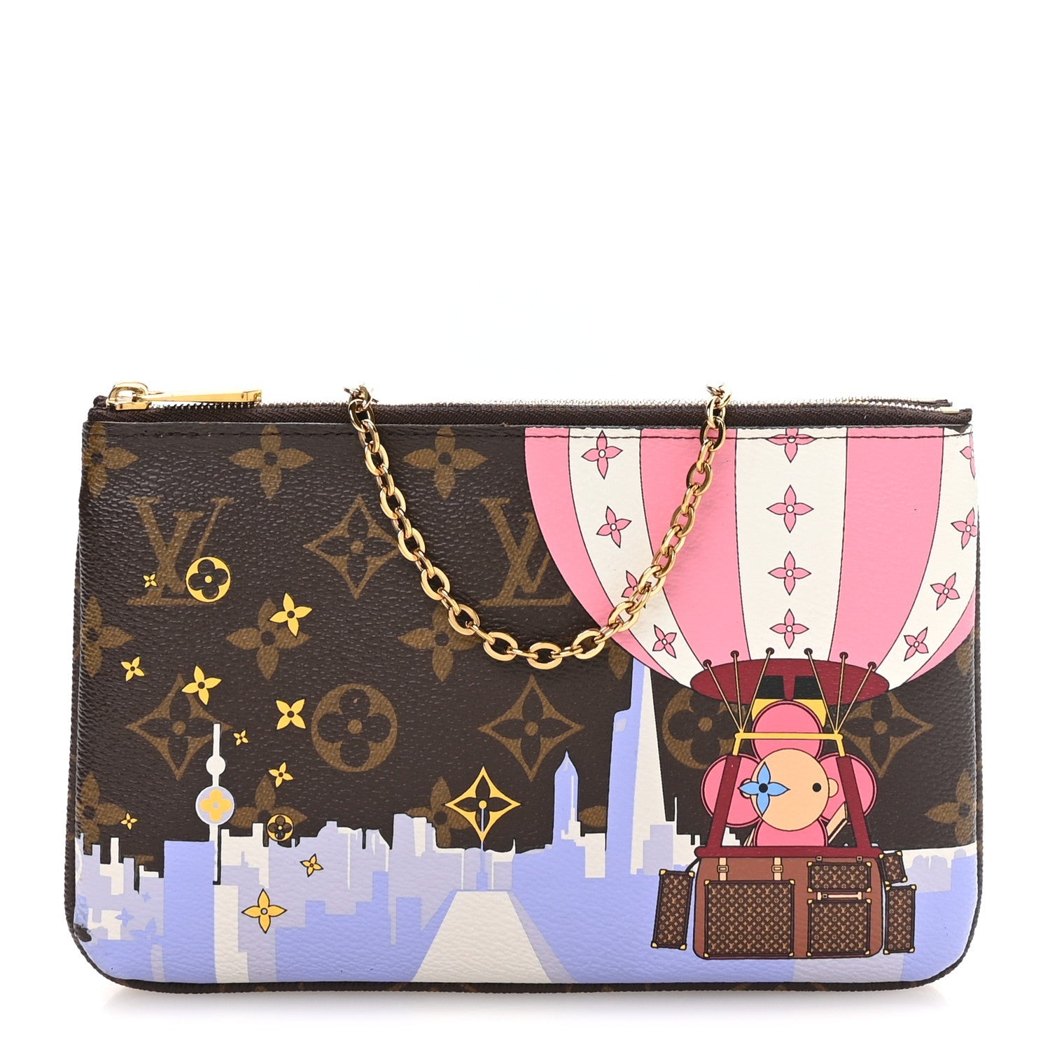 Louis Vuitton Monogram 2019 Christmas Animation Double Zip Pochette