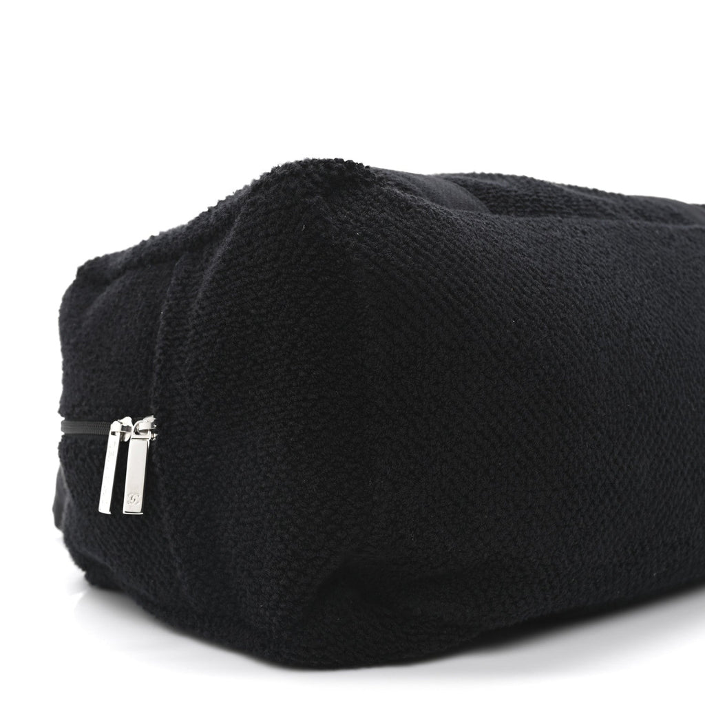 Chanel Terry Cotton CC Beach Duffel Towel Set Black