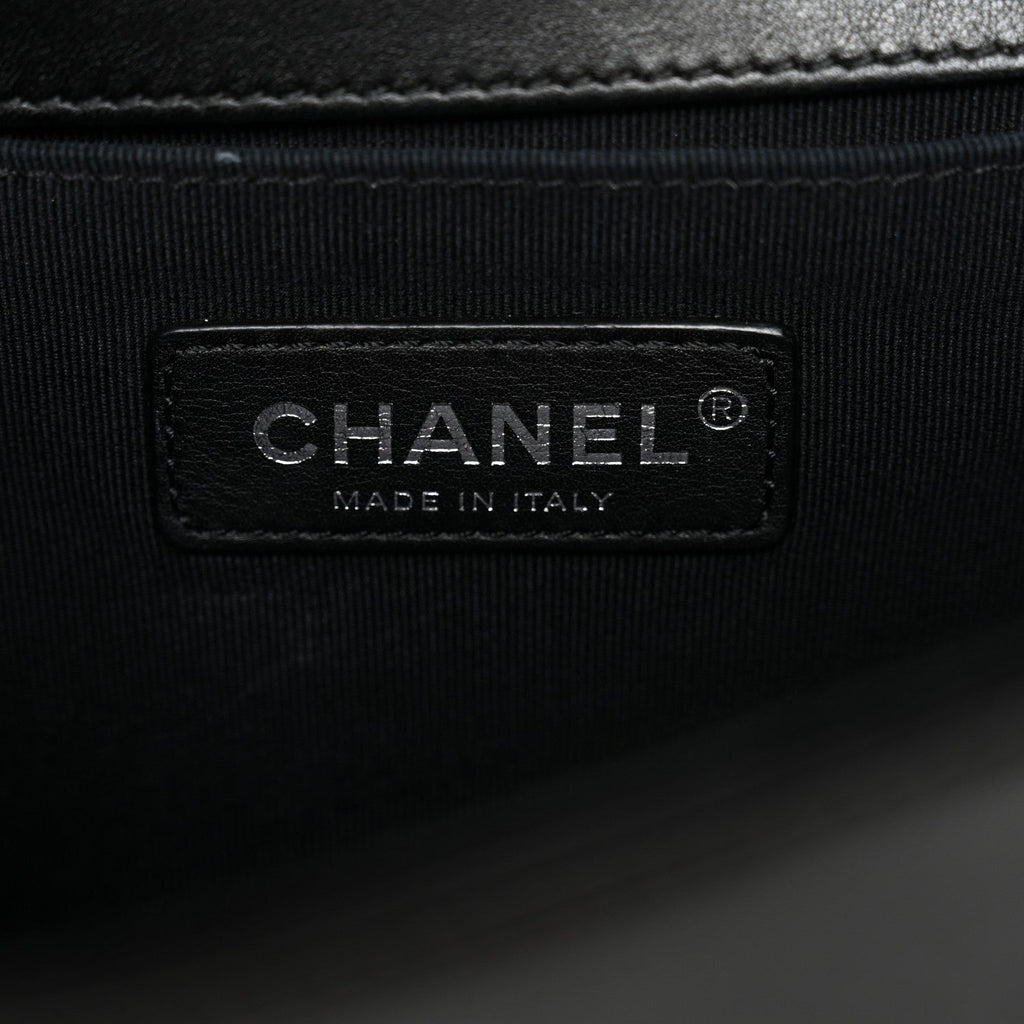 Chanel Lambskin Quilted Medium Boy Flap Black