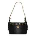 Chanel Washed Denim Quilted Mini Chanel 25 Handbag Black
