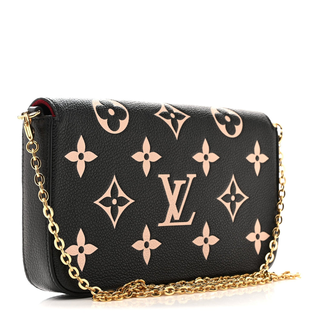 Louis Vuitton Empreinte Monogram Giant Felicie Pochette Black Beige