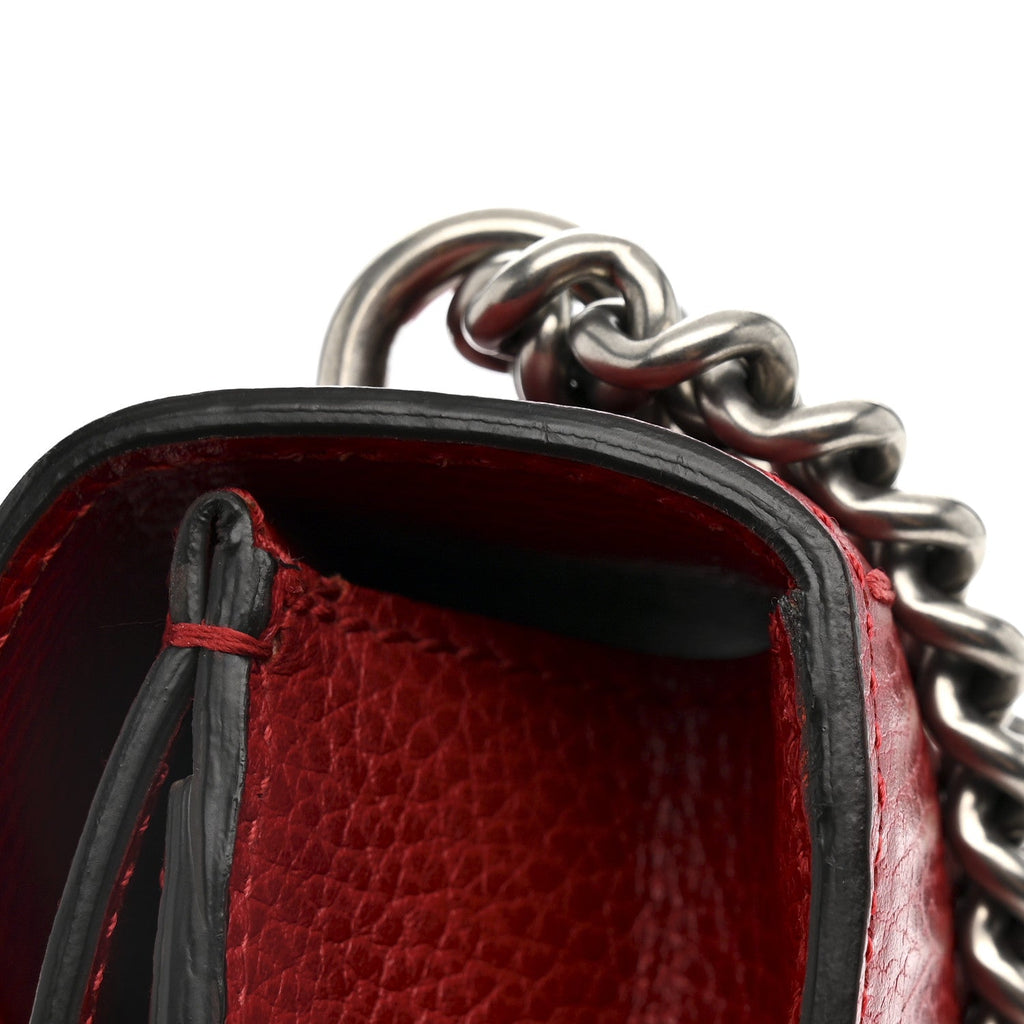 Gucci Dollar Calfskin Enamel Dionysus Shoulder Bag Hibiscus Red Electric Blue