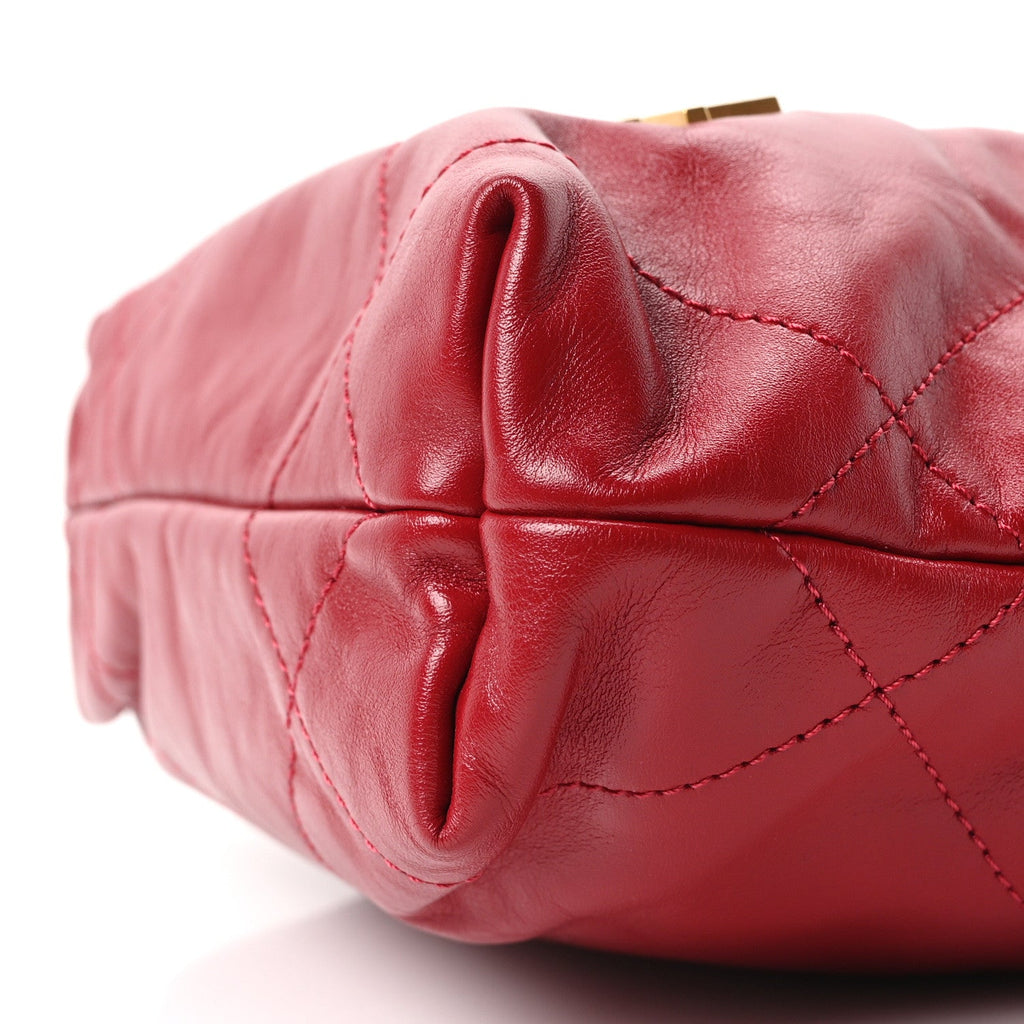 Chanel Shiny Calfskin Quilted Mini Chanel 22 Red