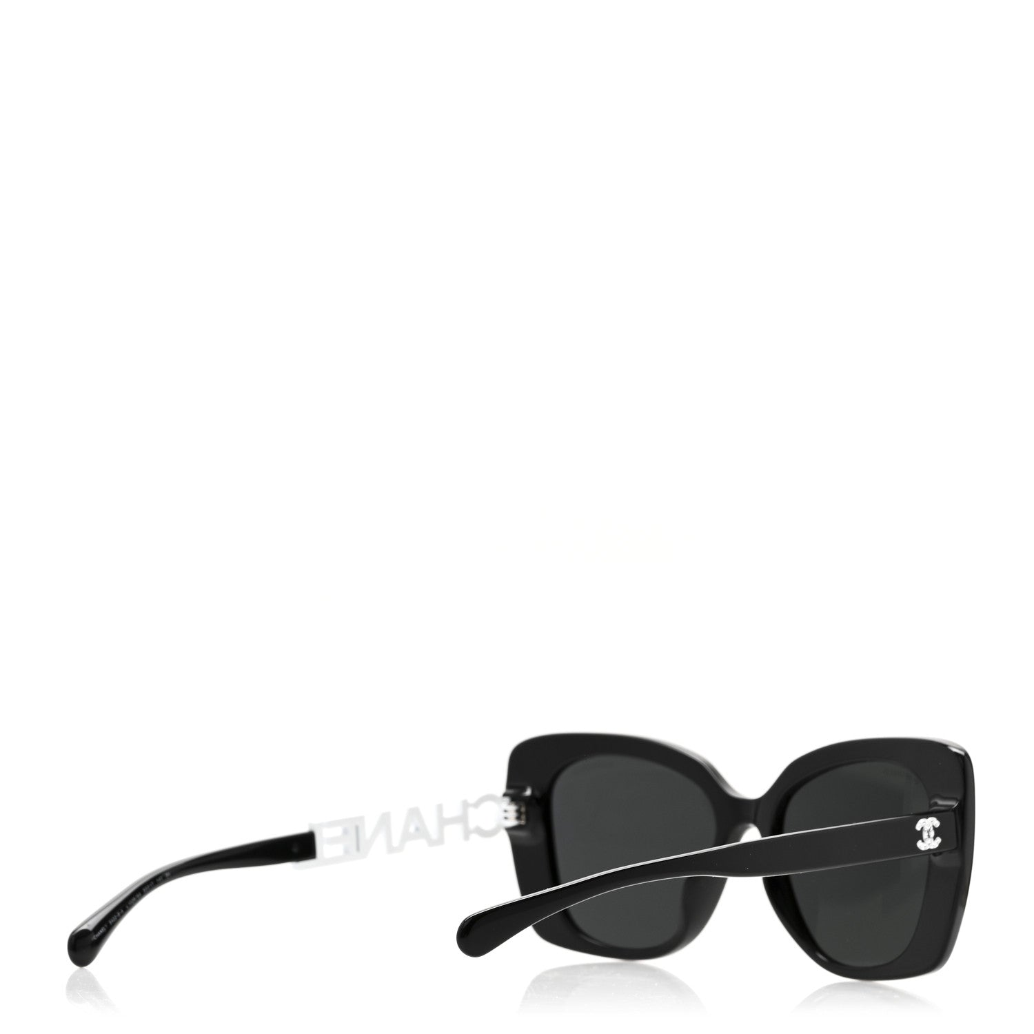 Acetate Strass Square Sunglasses 5422-B-A Black White