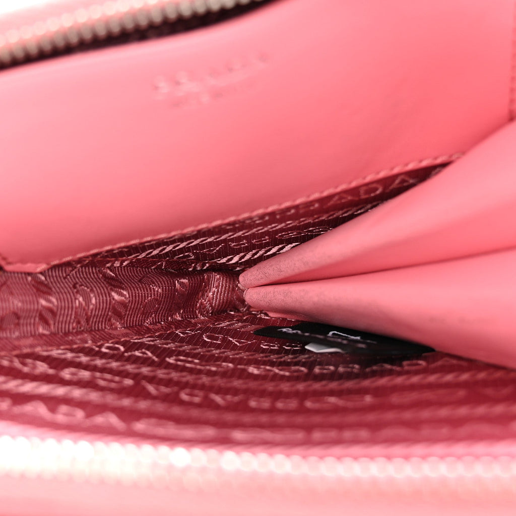 Prada Saffiano Mini Triangle Crossbody Pouch Petalo