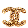 Metal Chain CC Brooch Gold