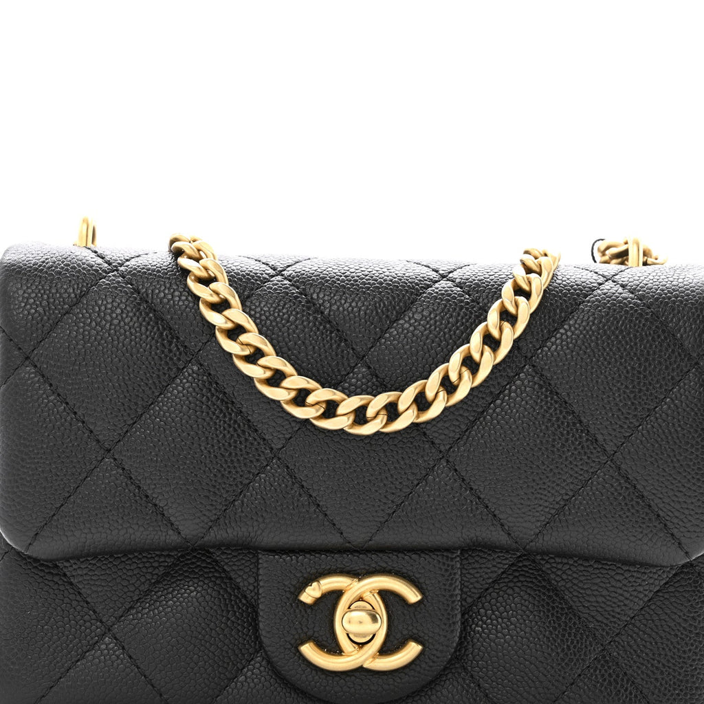Chanel Caviar Quilted Mini Sweetheart Rectangular Flap Black