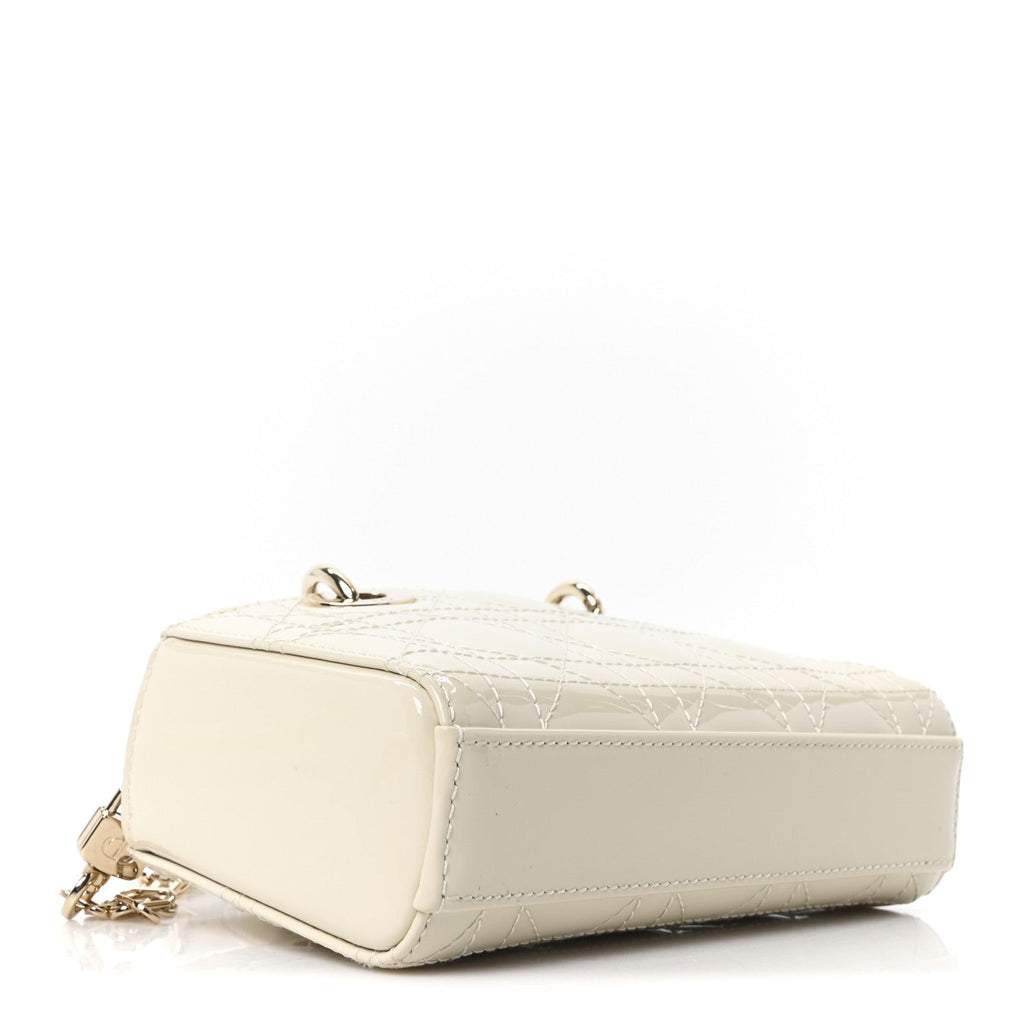 Christian Dior Patent Cannage Micro Lady D-Joy Latte