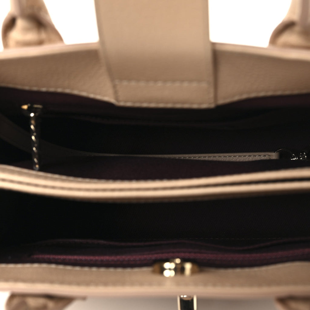 Chanel Grained Calfskin Mini Neo Executive Shopper Tote Light Beige