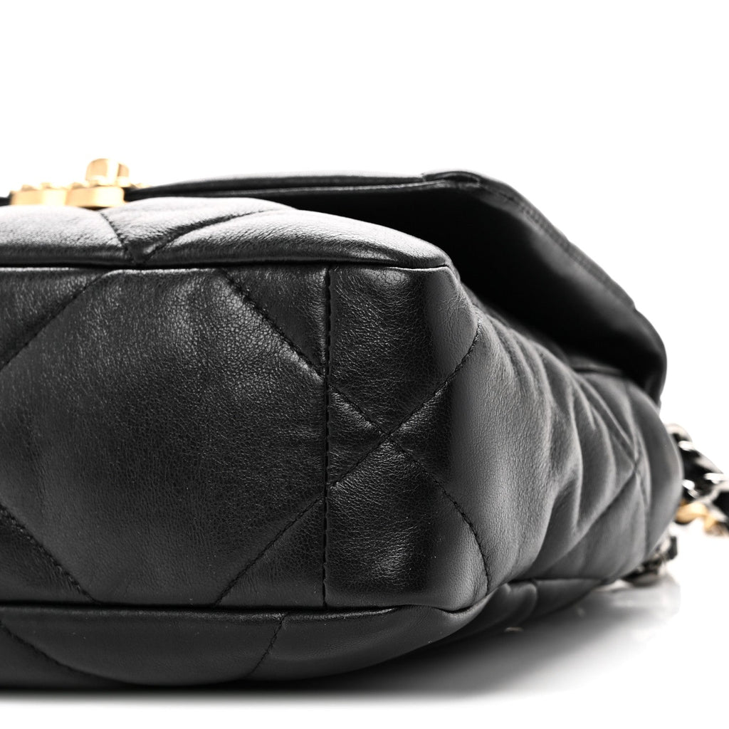 Chanel Lambskin Quilted Medium Chanel 19 Flap Black