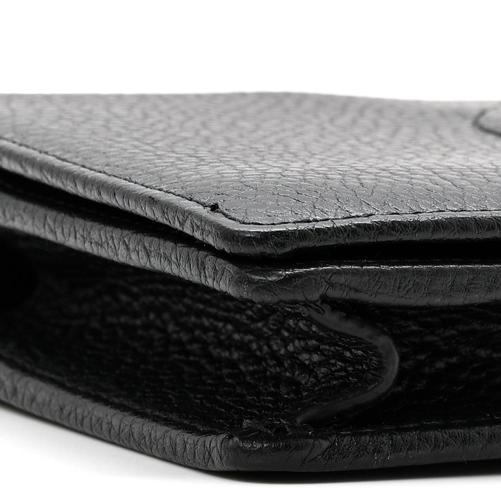 Gucci Pebbled Calfskin Soho Wallet On Chain Black