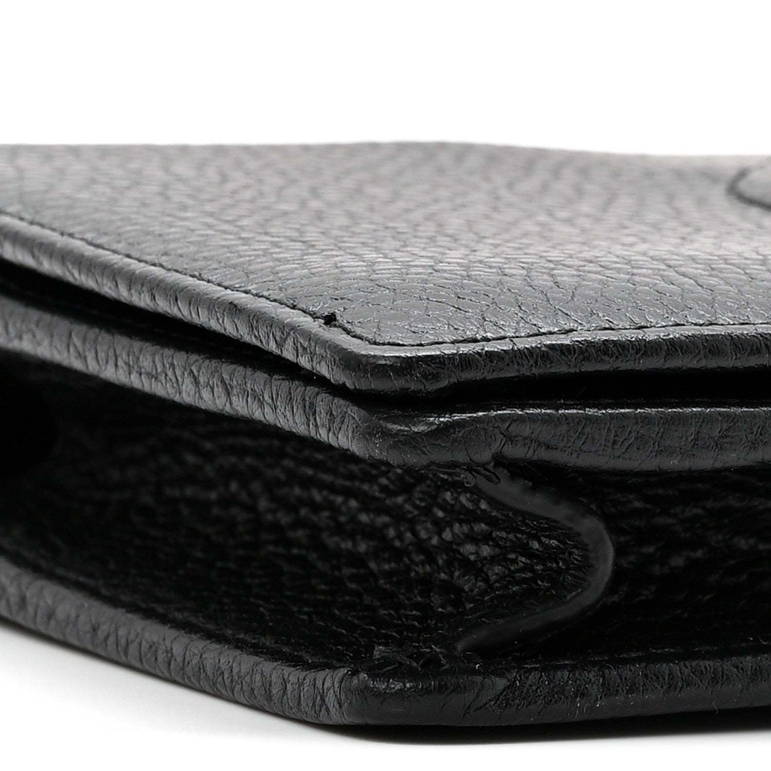 Gucci Pebbled Calfskin Soho Wallet On Chain Black