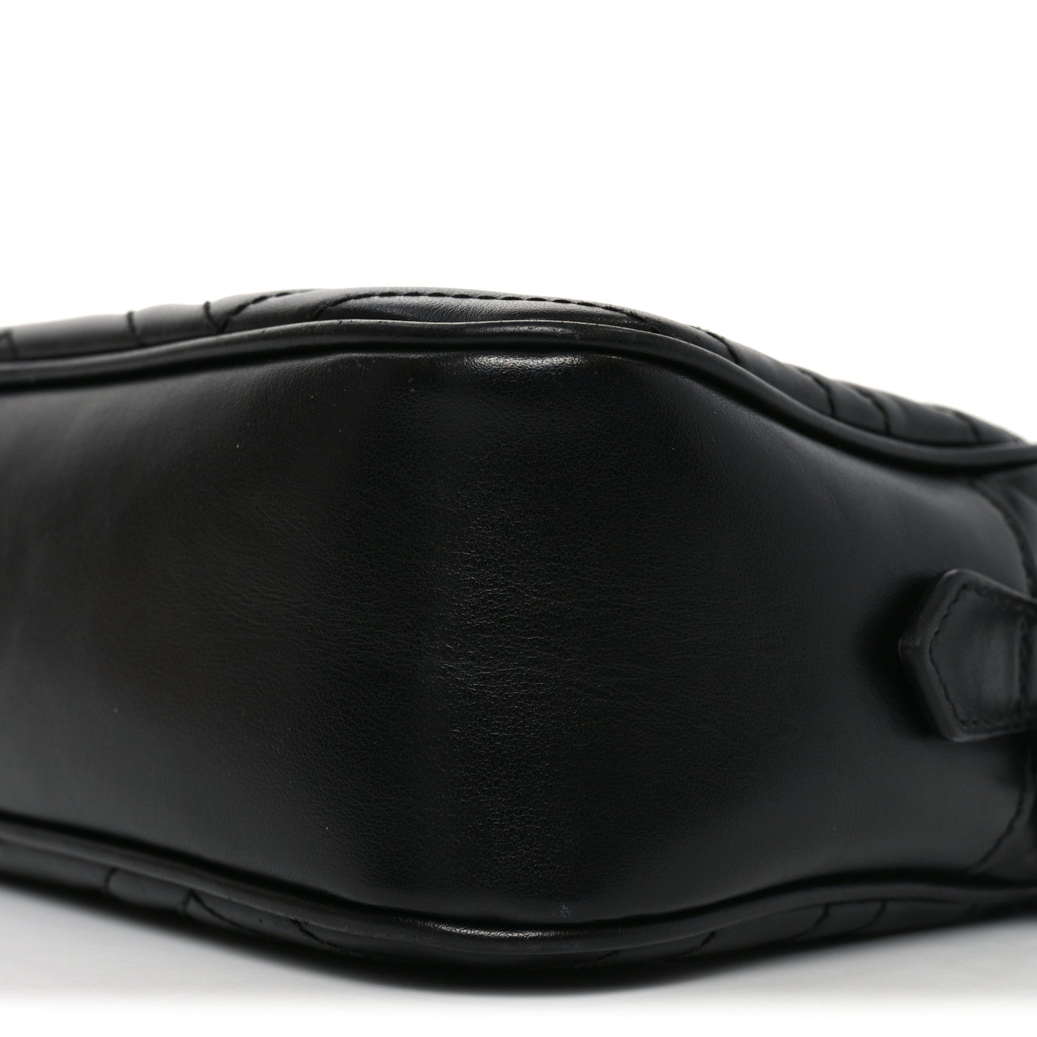 Gucci Calfskin Matelasse Monochrome Small GG Marmont Chain Shoulder Bag Black