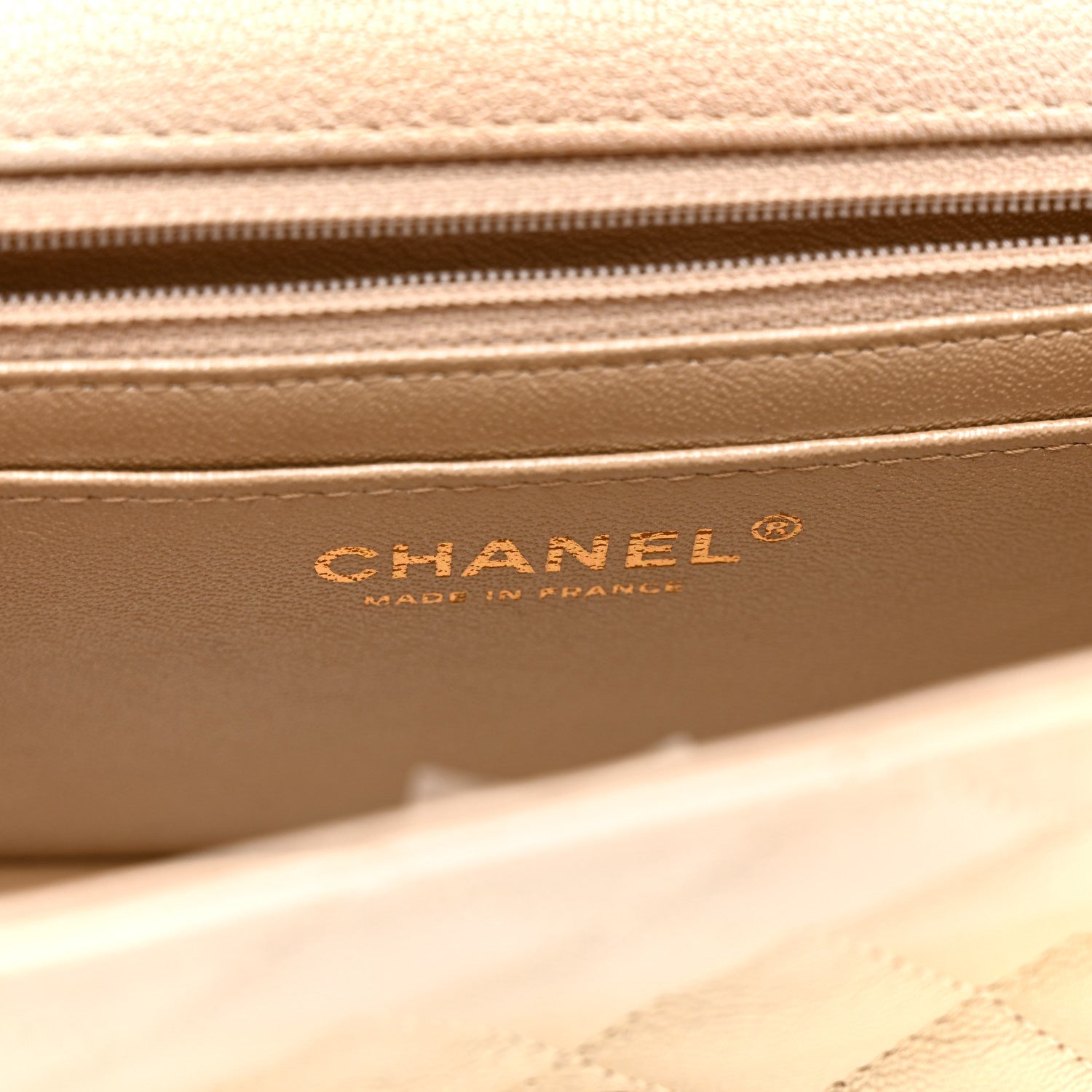 Chanel Metallic Goatskin Quilted Mini Rectangular Flap Gold