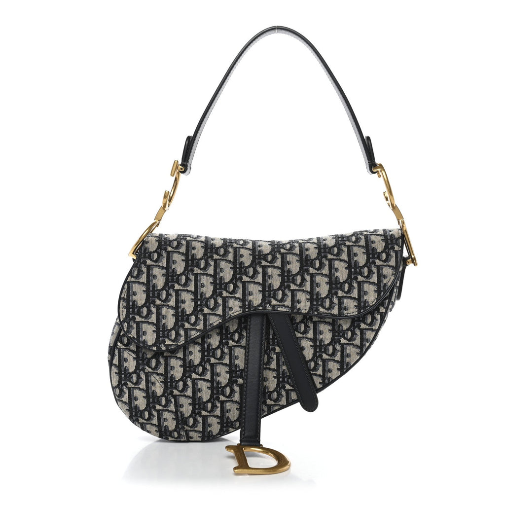 Christian Dior Oblique Saddle Bag Blue