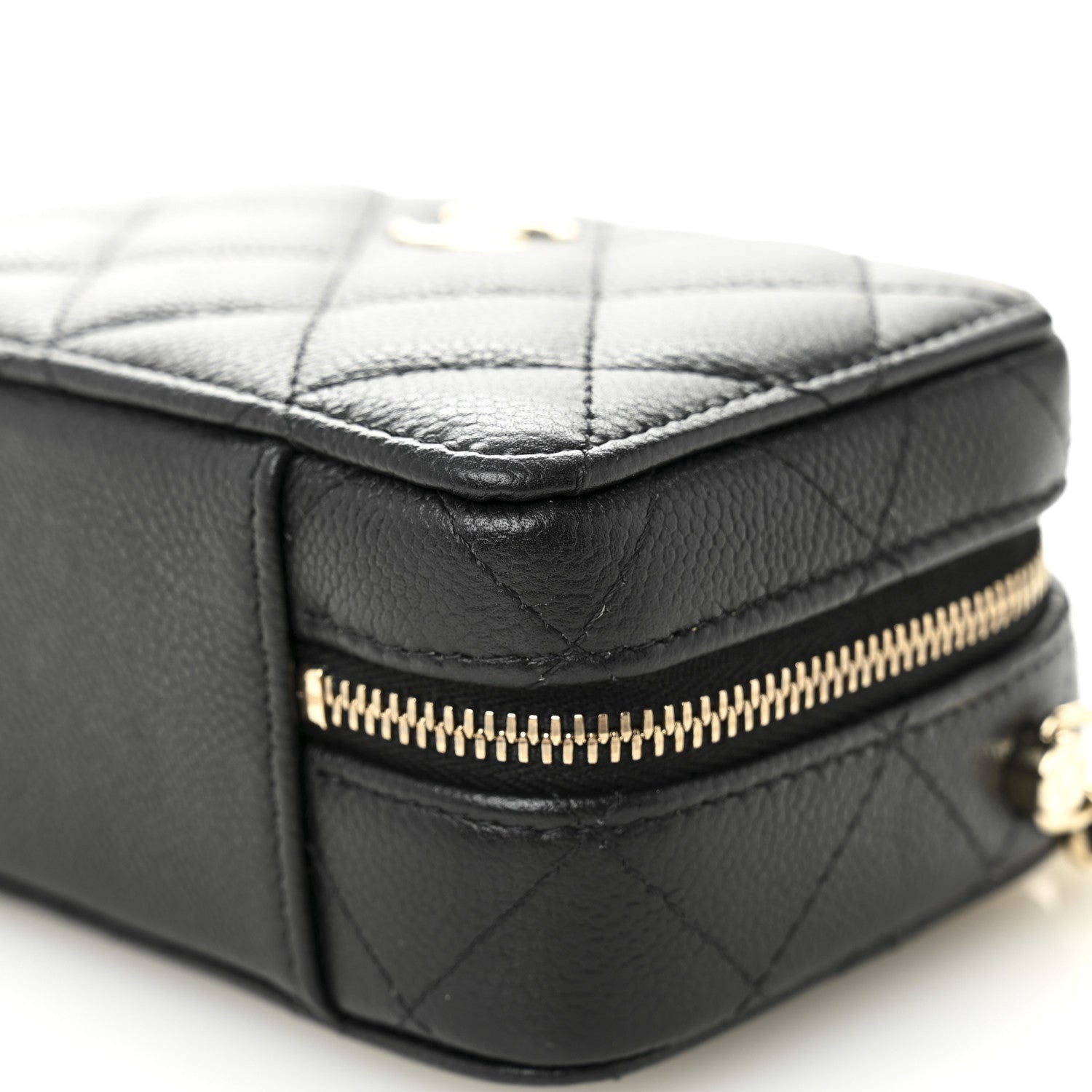 Chanel Caviar Quilted Small Top Handle Vanity Case Black