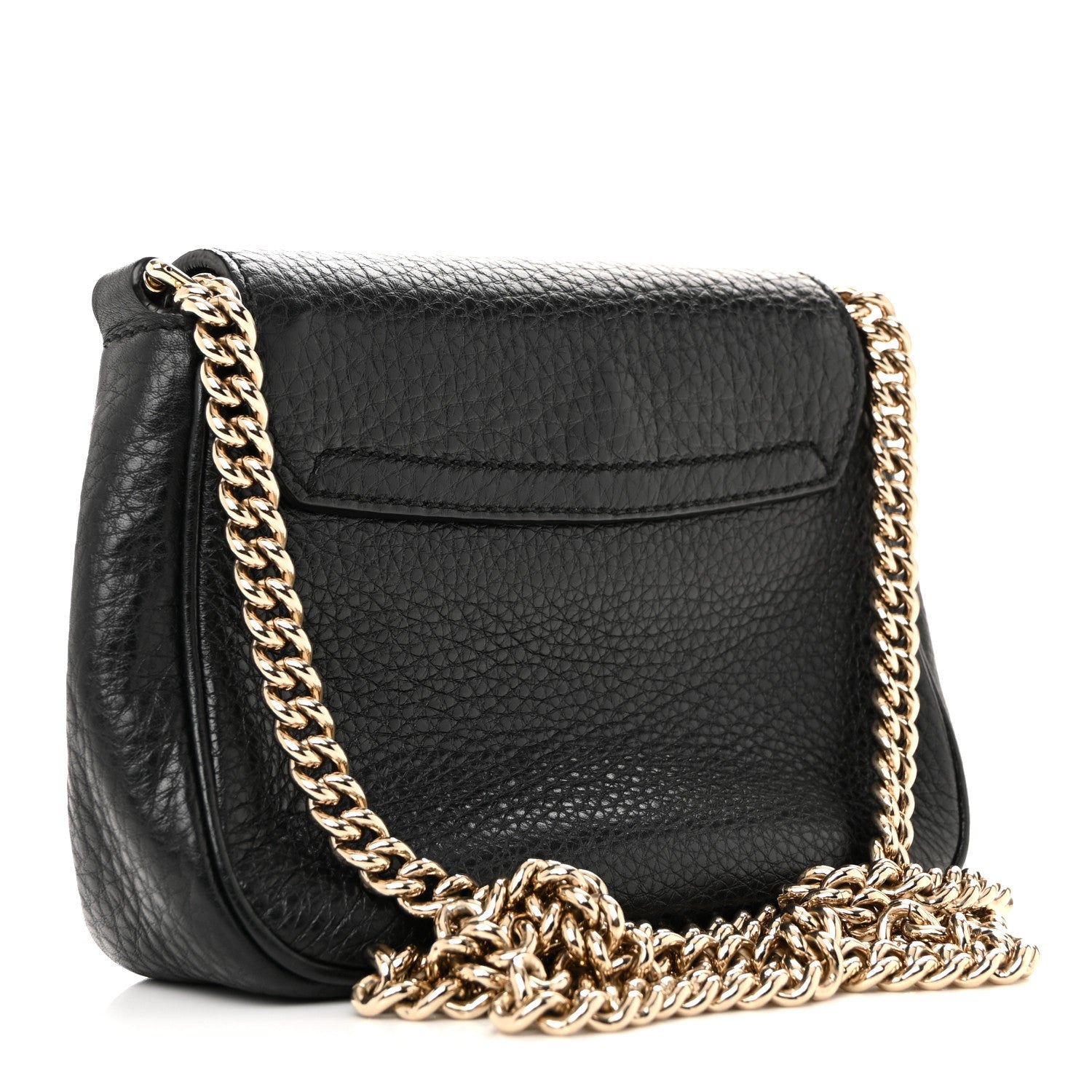 Gucci Pebbled Calfskin Small Soho Flap Crossbody Black