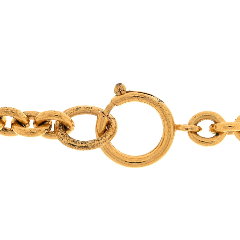 CC Heart Chain Pendant Necklace Gold