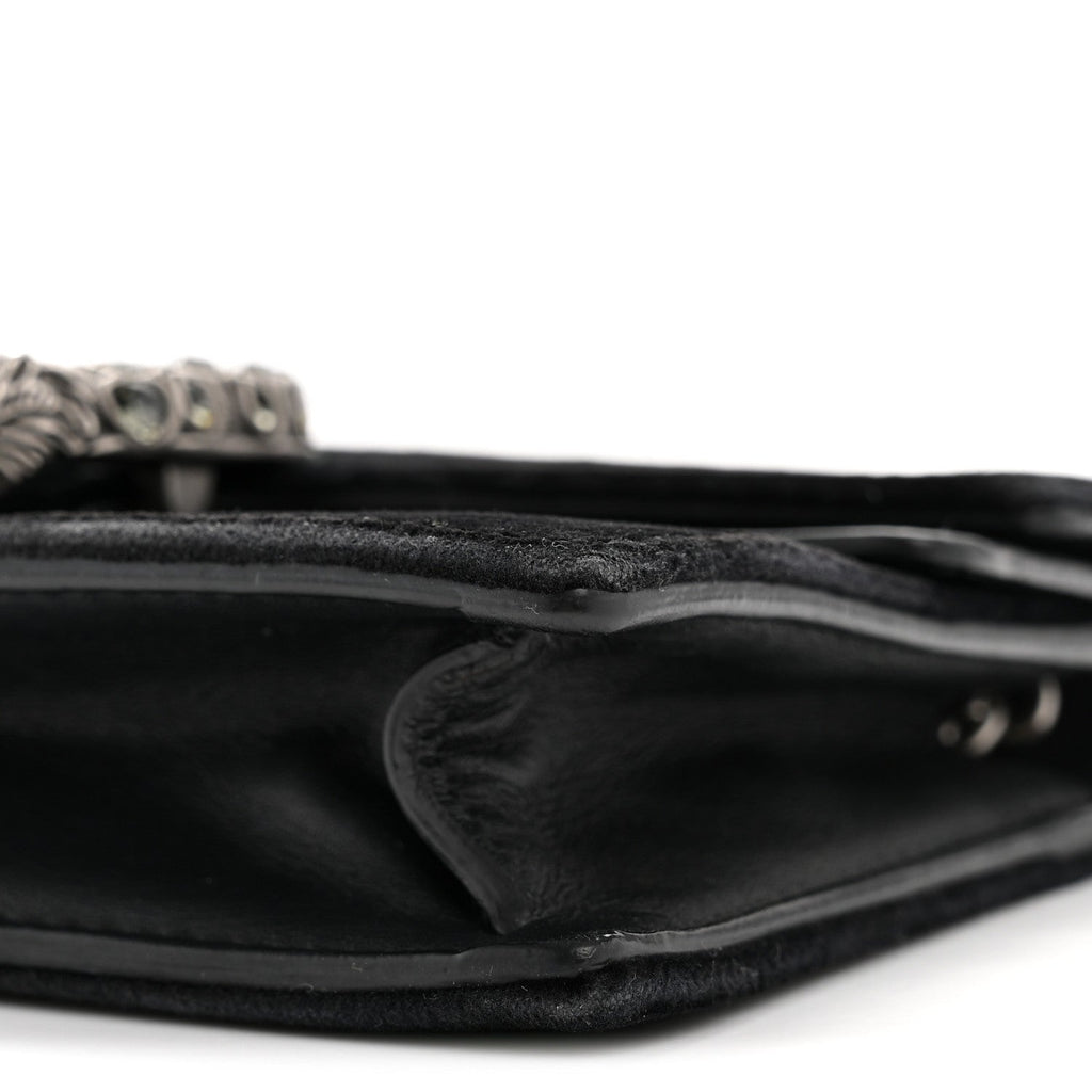 Gucci Velvet Super Mini Dionysus Shoulder Bag Black