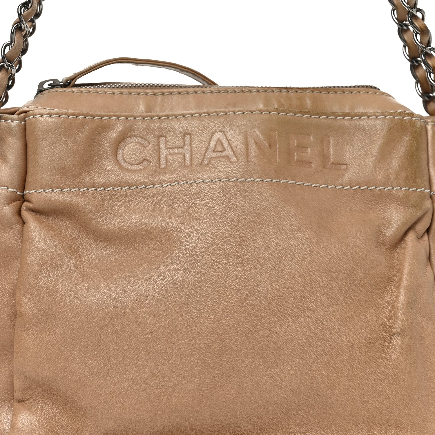 Chanel Lambskin Lax Accordion Hobo Beige
