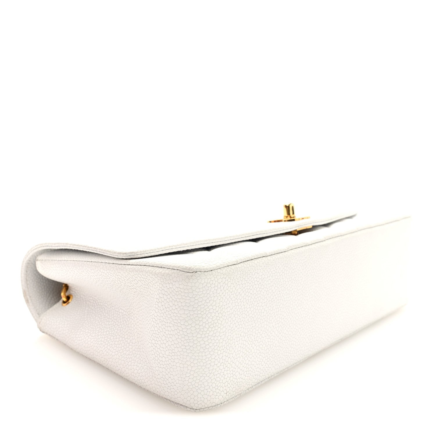 Chanel Caviar Quilted Medium Single Flap White