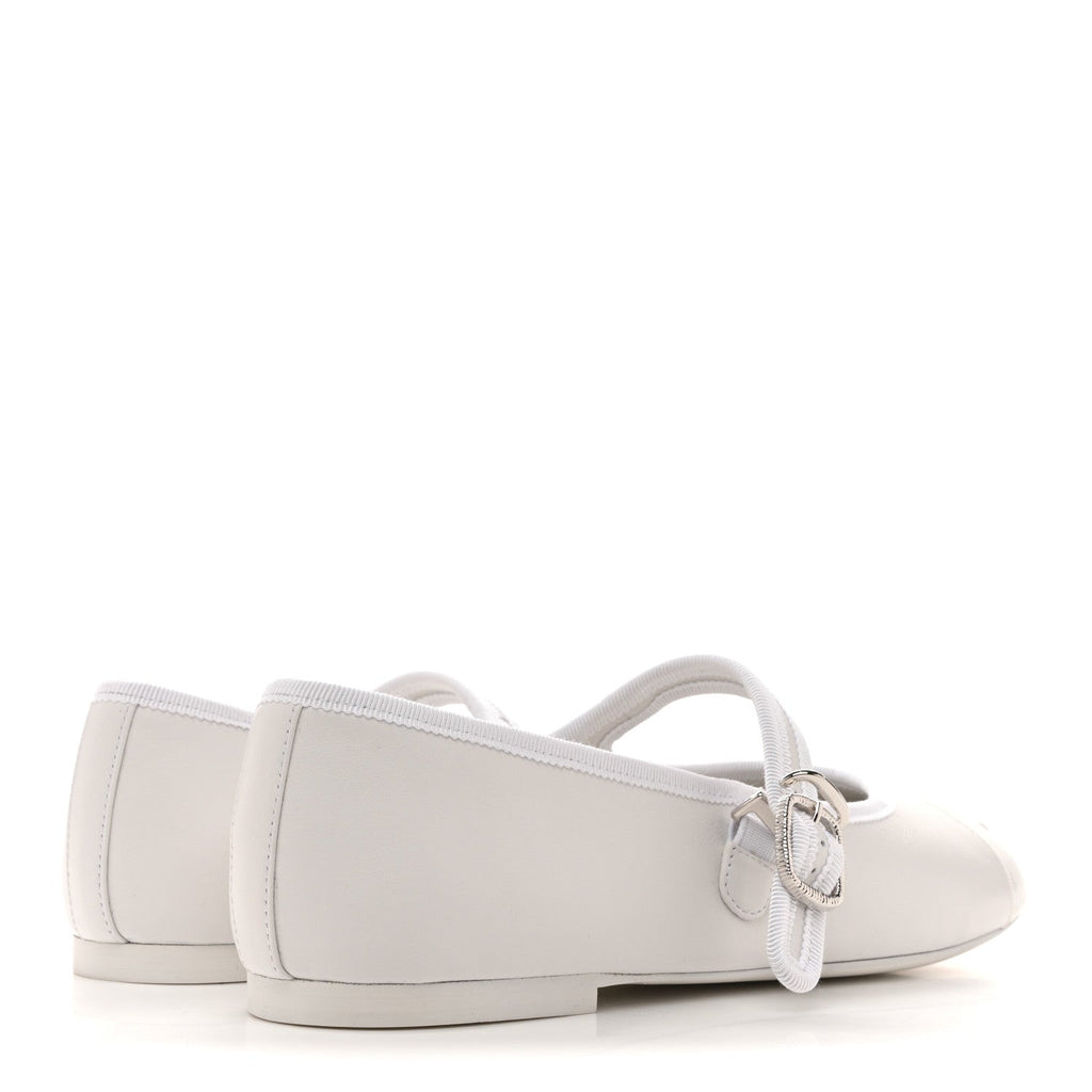 Lambskin Mary Jane Flats 40 White