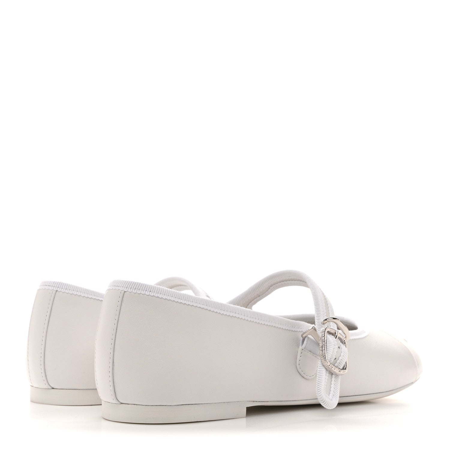Lambskin Mary Jane Flats 40 White