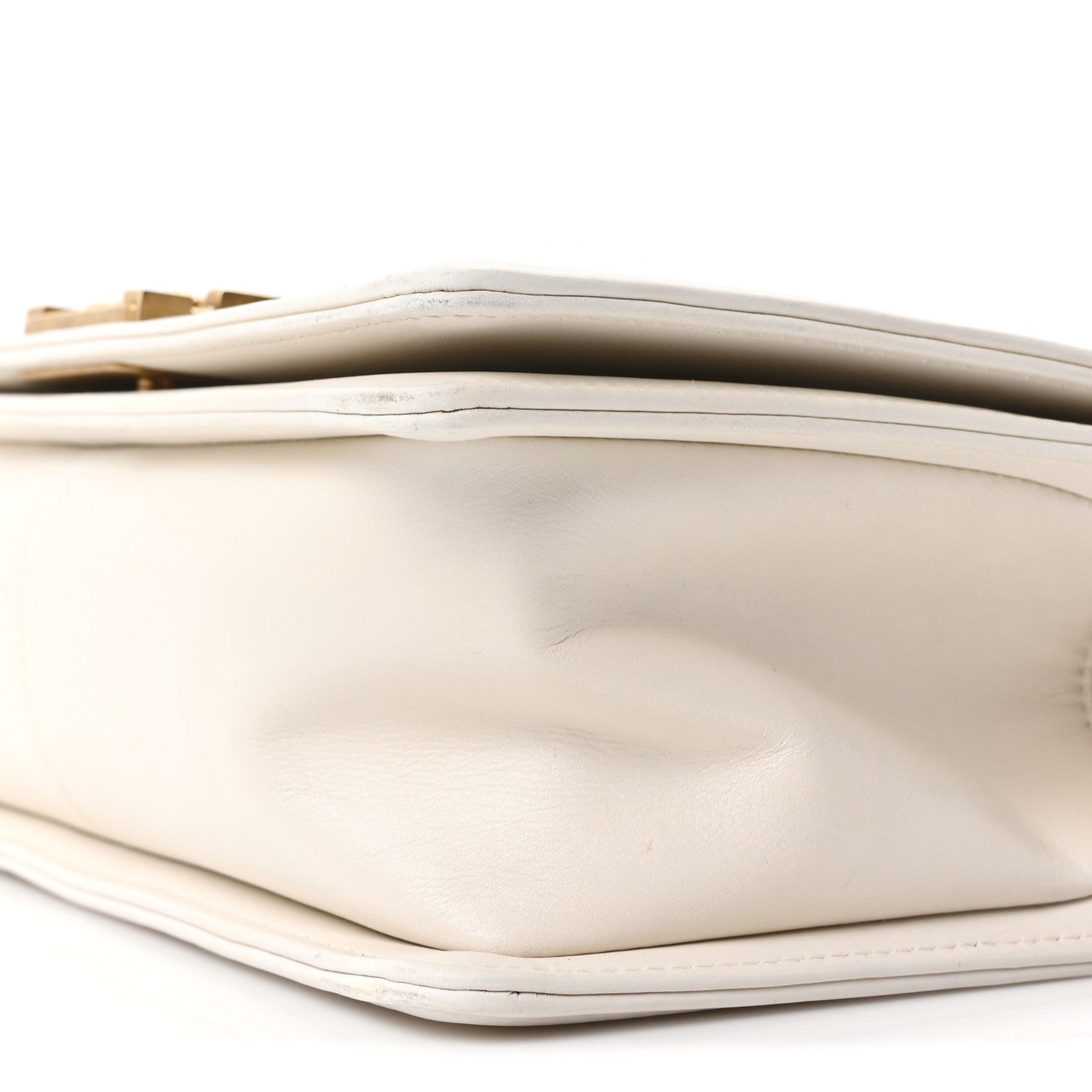 Chanel Caviar Calfskin Chevron Medium Boy Flap White