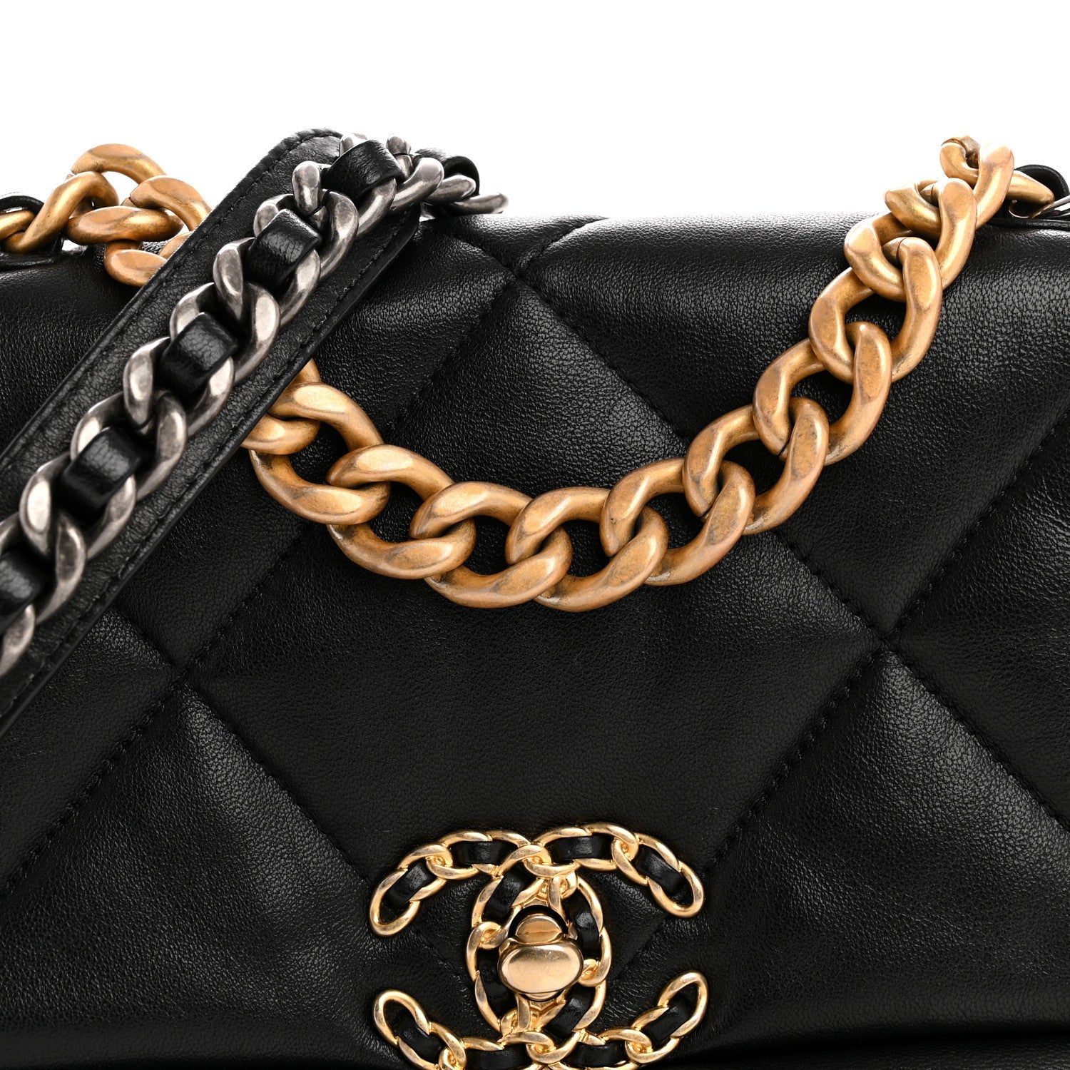 Chanel Lambskin Quilted Medium Chanel 19 Flap Black