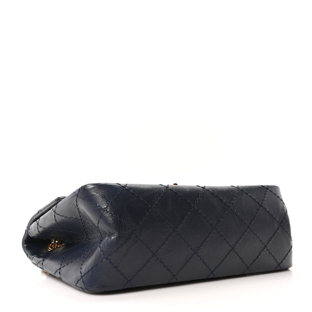 Chanel Aged Calfskin Quilted 2.55 Reissue Mini Flap Navy