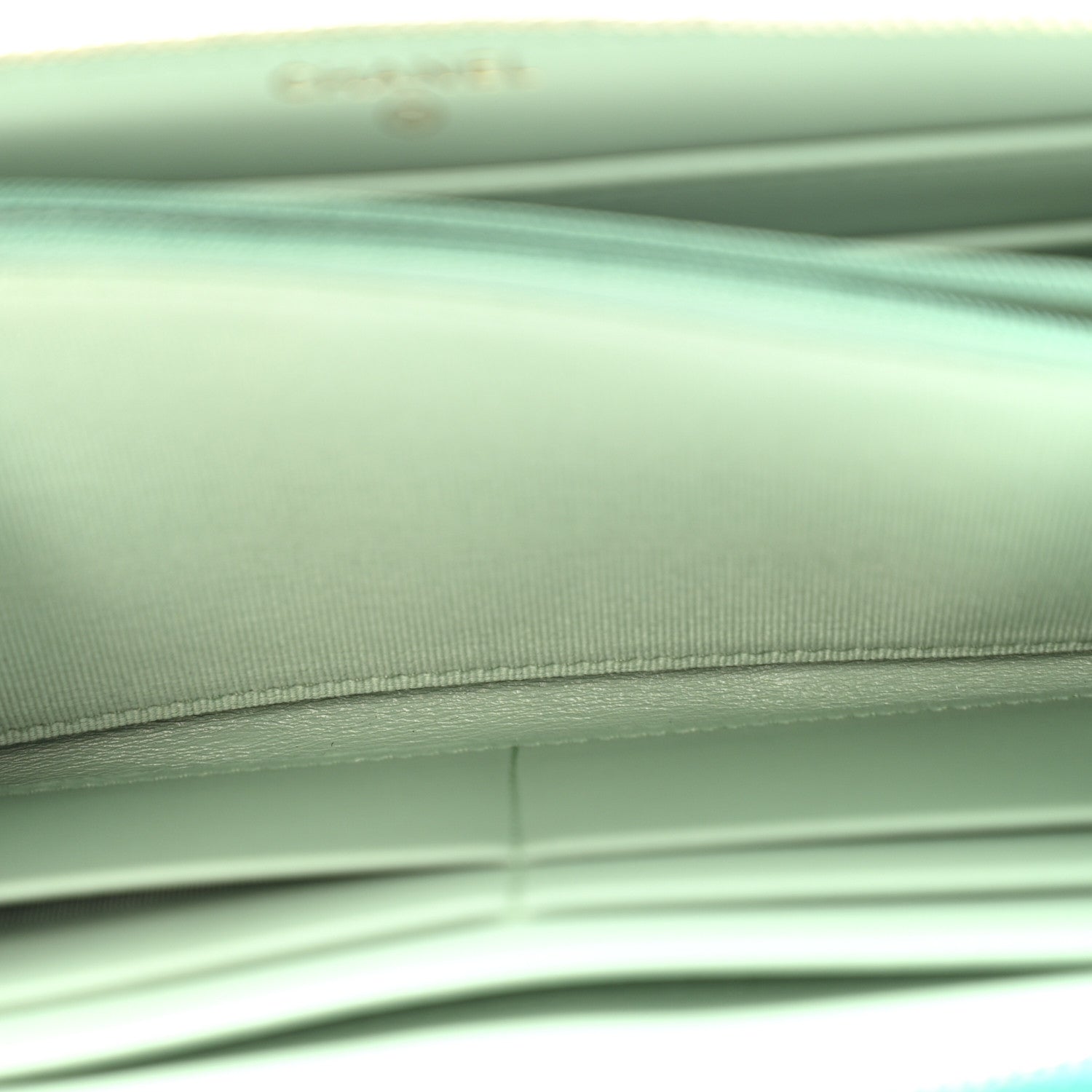 Caviar Quilted Perforated CC Long Zipped Wallet Green