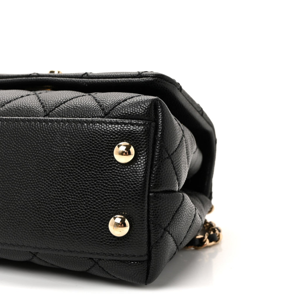Chanel Caviar Quilted Extra Mini Coco Handle Flap Black