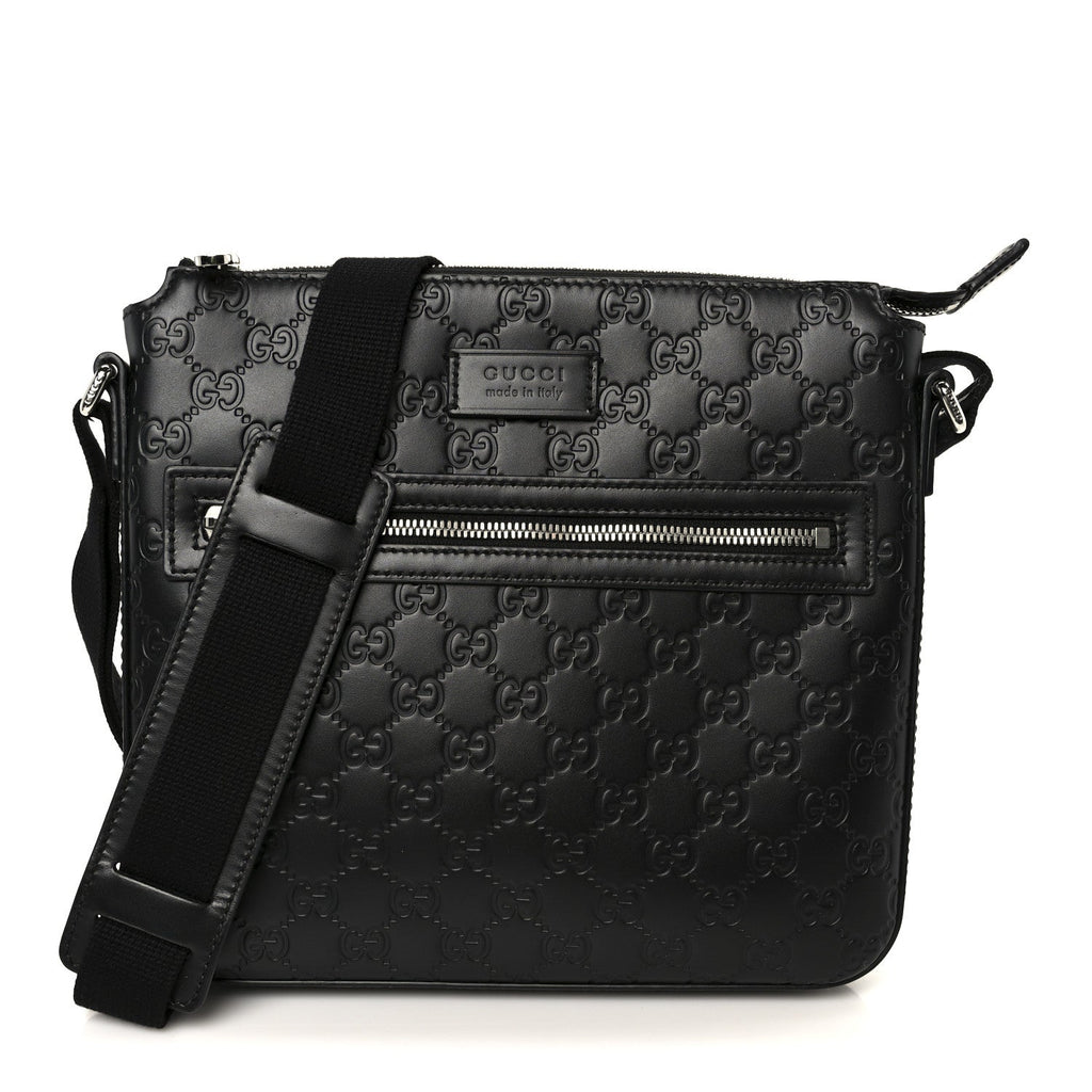 Gucci Guccissima Signature Small Messenger Bag Black