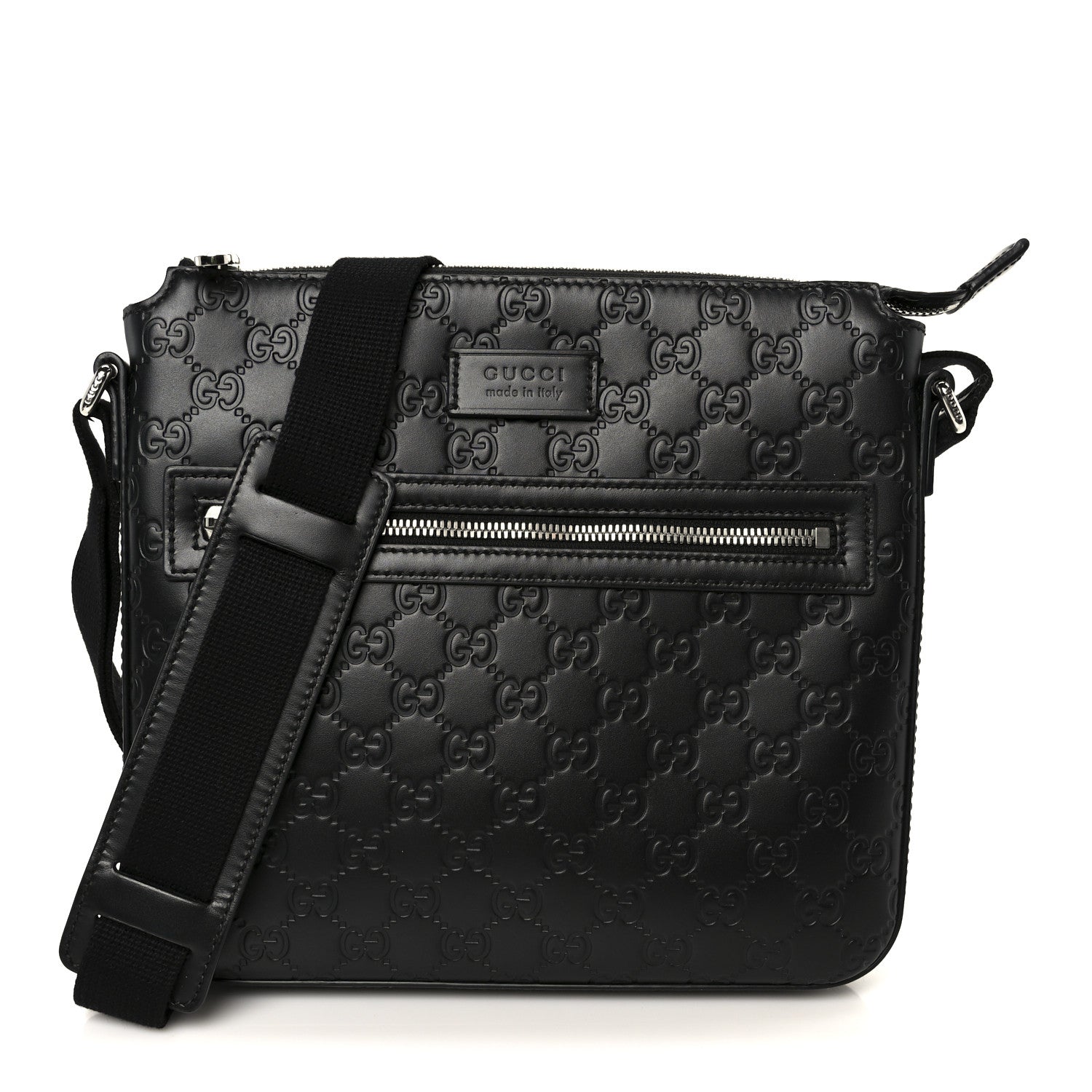 Gucci Guccissima Signature Small Messenger Bag Black