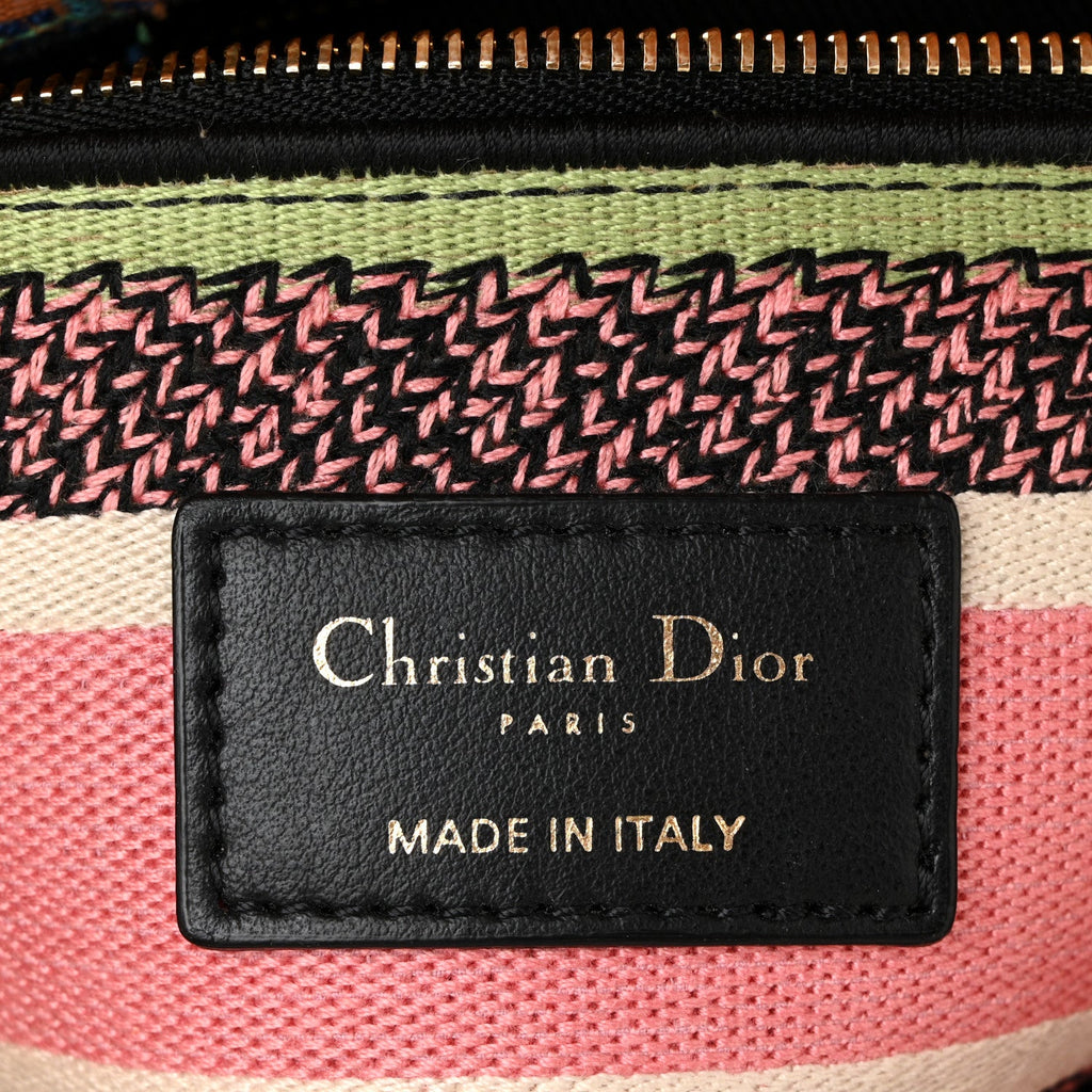 Christian Dior Canvas Embroidered In Lights Medium Lady D-Lite Multicolor