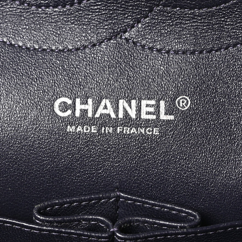 Chanel Lambskin Quilted Jumbo Double Flap Navy