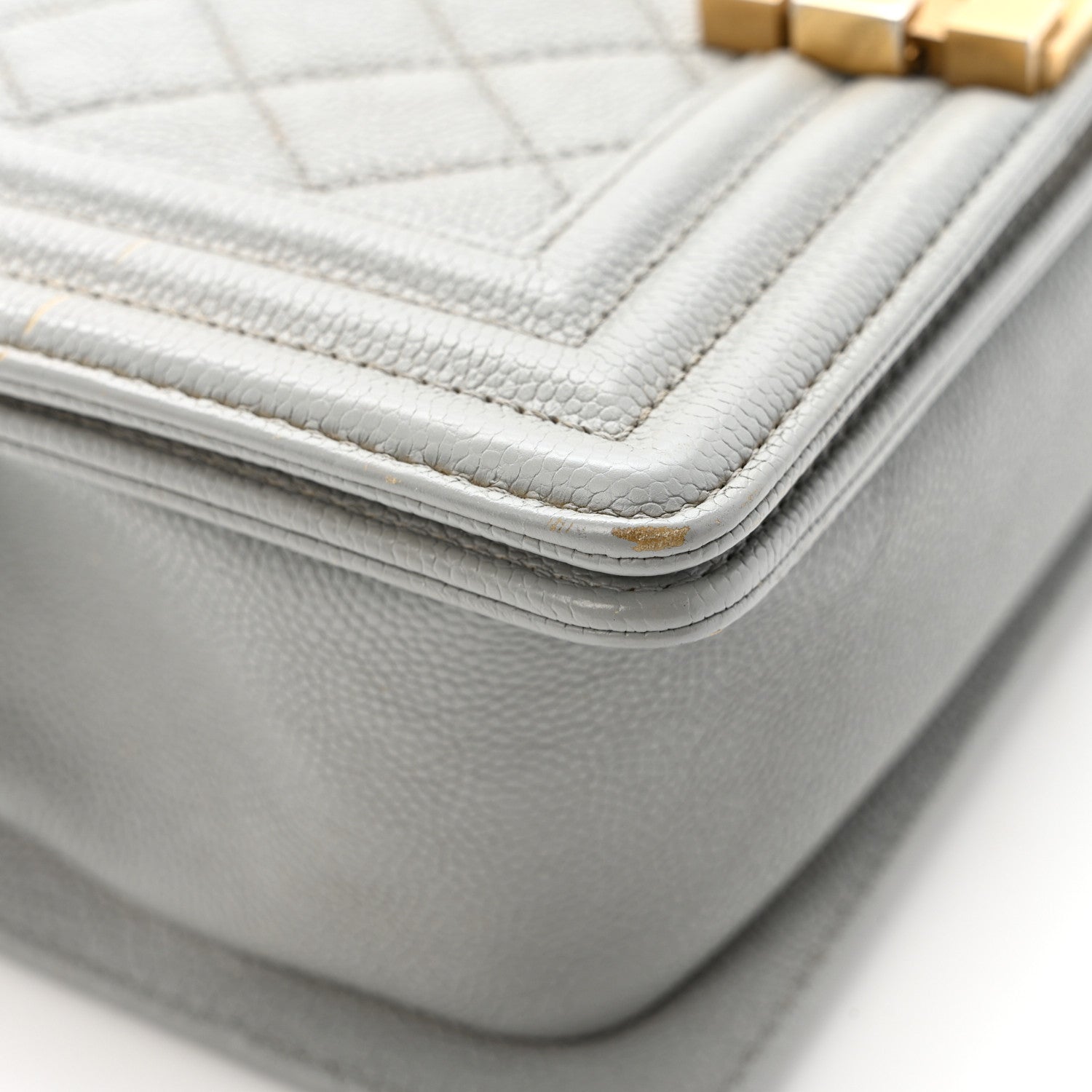 Chanel Caviar Quilted Small Boy Flap Light Grey