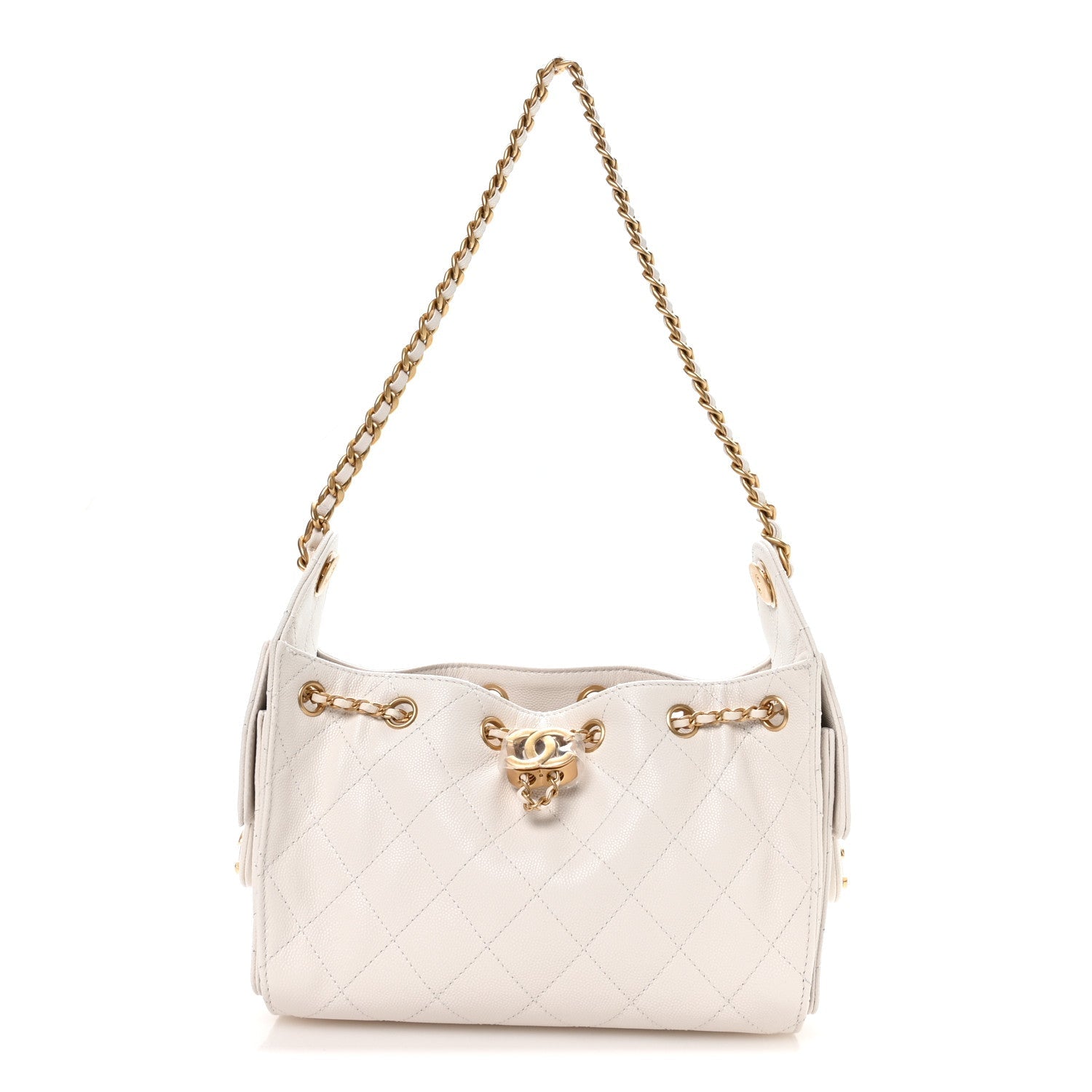 Chanel Caviar Quilted Mini Chanel 25 Handbag White