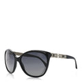 Crystal Baguette Polarized Cat Eye Sunglasses 5309-B Black