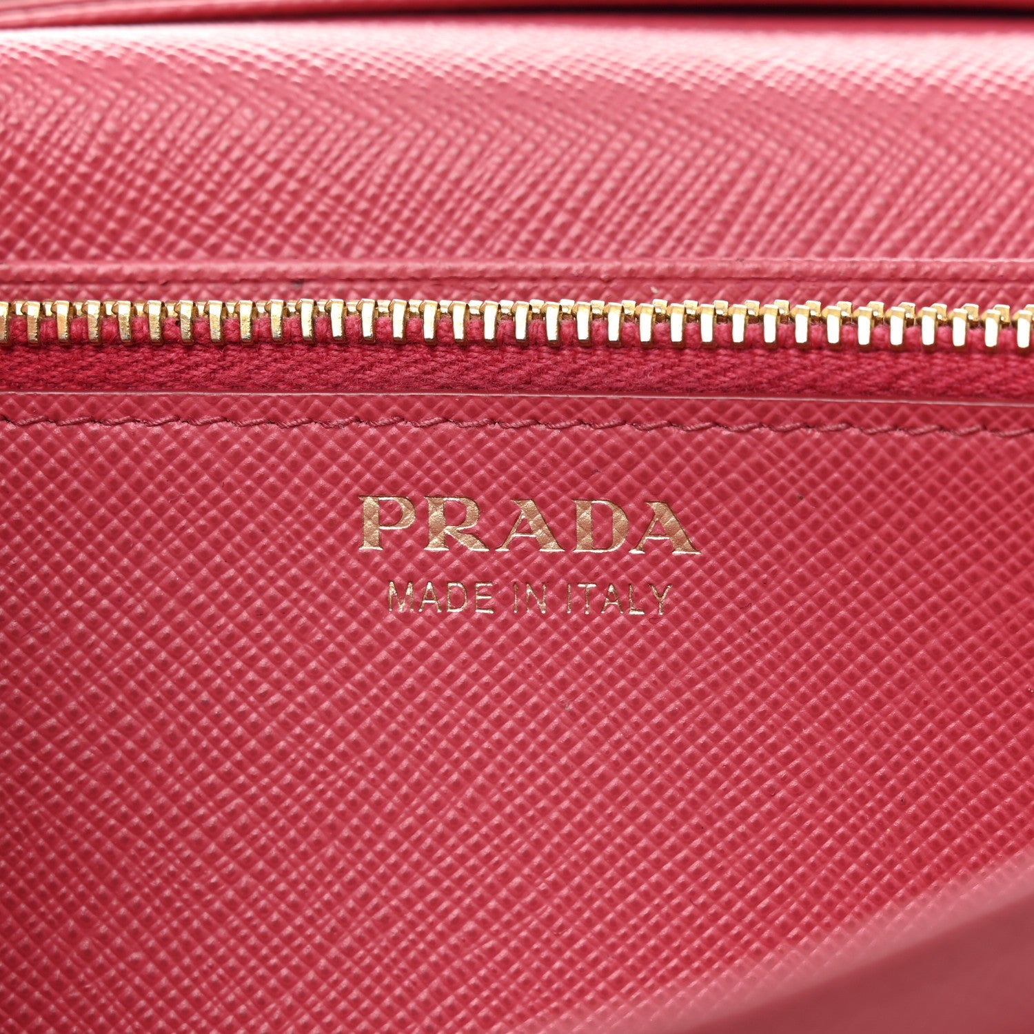 Prada Saffiano Metal Continental Flap Wallet Peonia