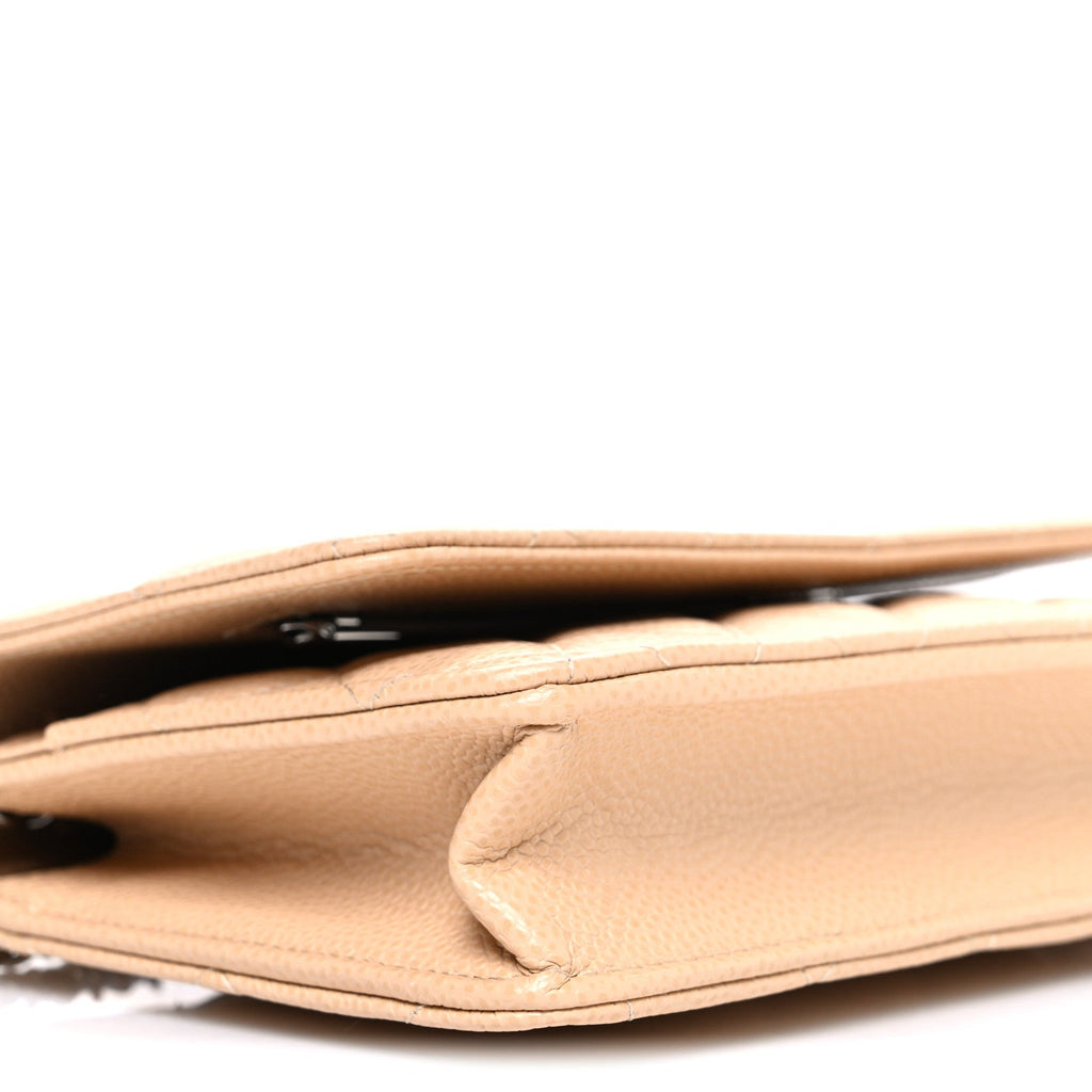 Chanel Caviar Quilted Wallet on Chain WOC Beige