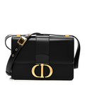 Christian Dior Box Calfskin 30 Montaigne Flap Bag Black