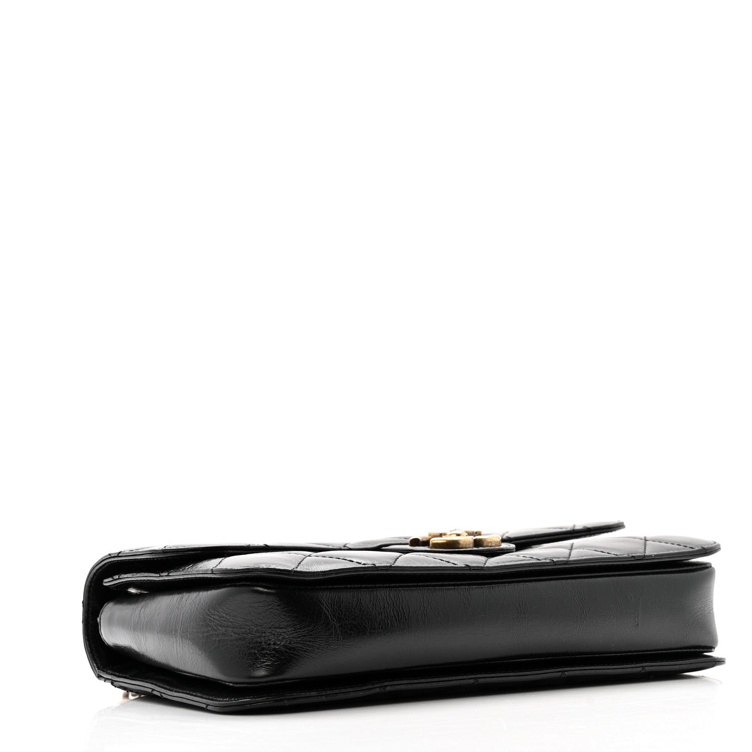 Chanel Glazed Calfskin Quilted Medium Perfect Edge Flap Black