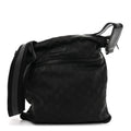 Gucci Nylon Monogram Medium Flat Messenger Bag Black