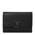 Louis Vuitton Taurillon Capucines Compact Wallet Black