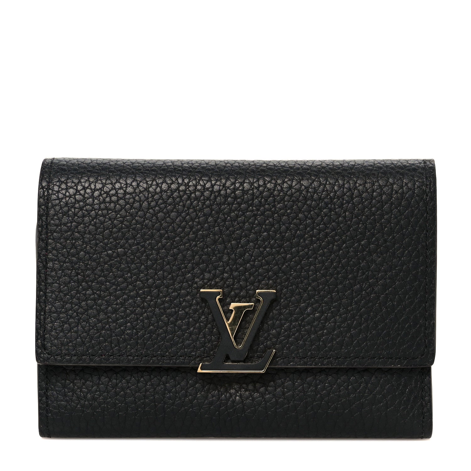 Louis Vuitton Taurillon Capucines Compact Wallet Black
