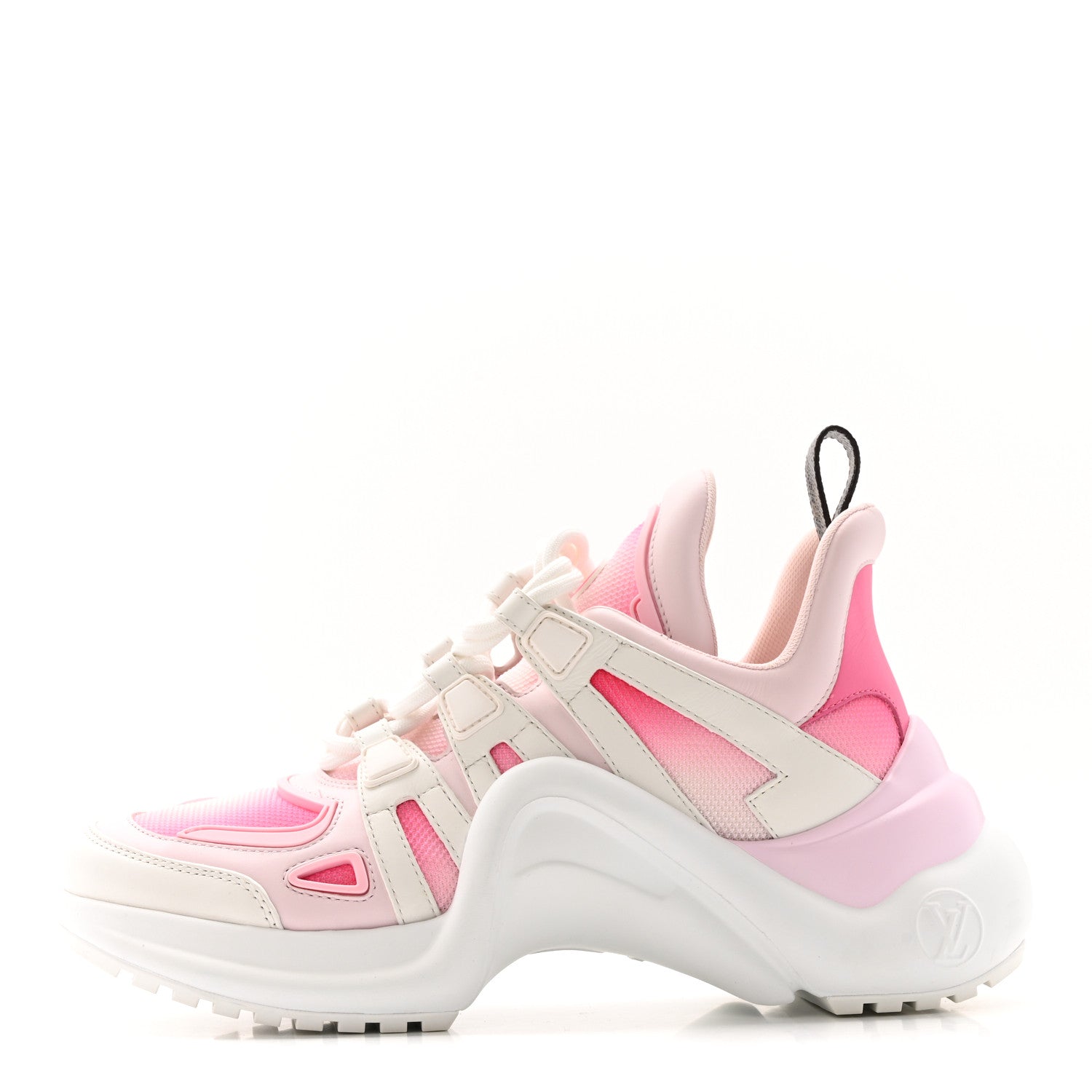 Louis Vuitton Calfskin Technical Nylon LV Archlight Sneakers 37 White Pink
