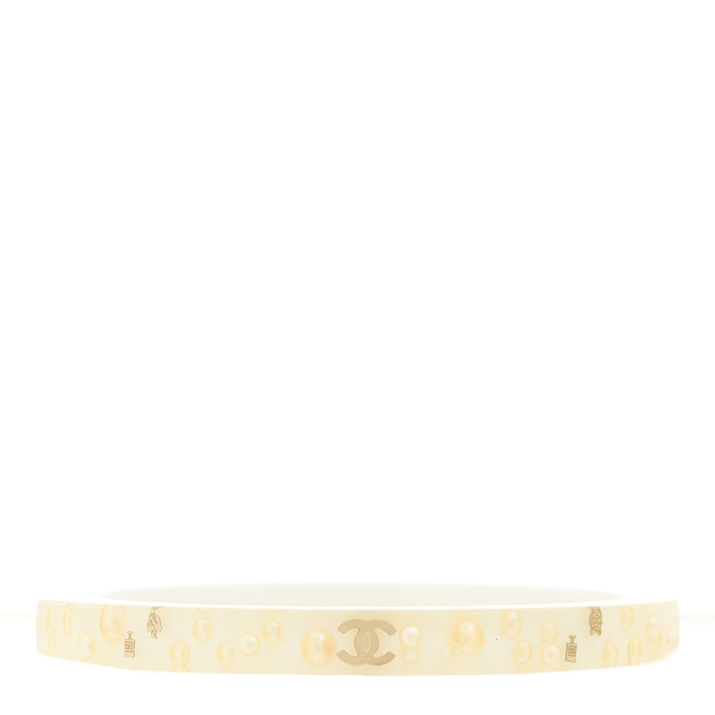 Resin CC Pearl Cuff Transparent White